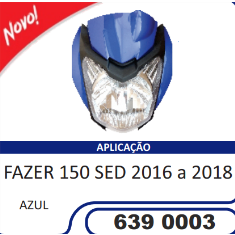 Carenagem Farol Completa Compatível Fazer-150 2016/2018 SED (Azul) Sportive
